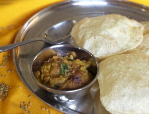 Fenugreek seeds & Potatoes with Poori