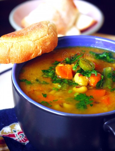 Red lentil & vegetable soup 1