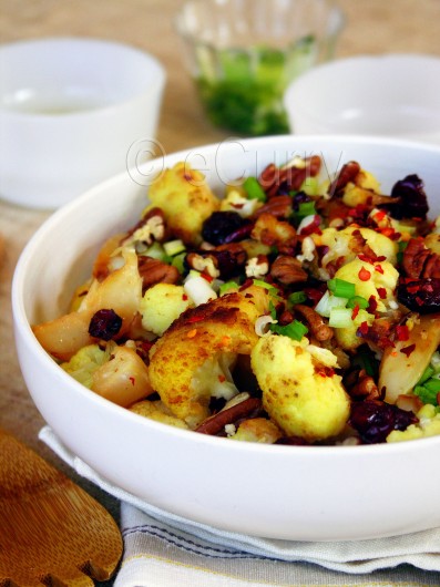 Cauliflower with Nuts, Cranberries and Spices 1