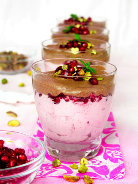 Cranberry Pomegranate Chocolate Mousse