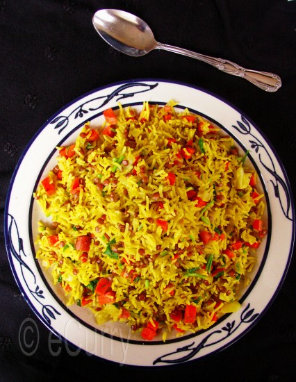 Brown lentil and Rice Pilaf