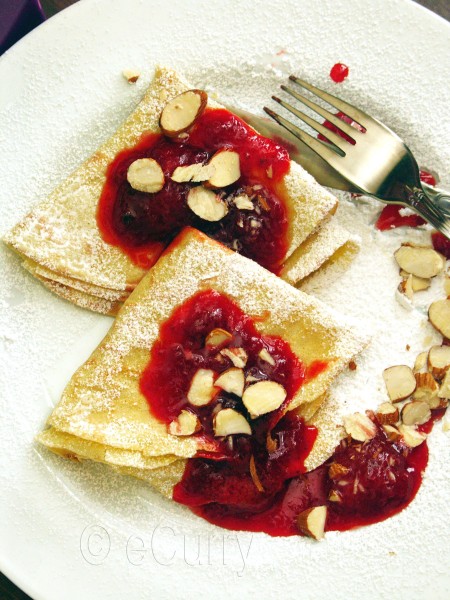 Crepes with Strawberry Orange Compote