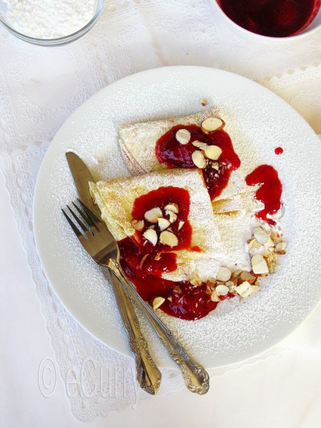 Crepes with Strawberry Orange Compote