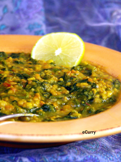 Palak Dal/Lentils with Spinach