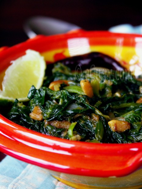 Spinach with Fried Garlic