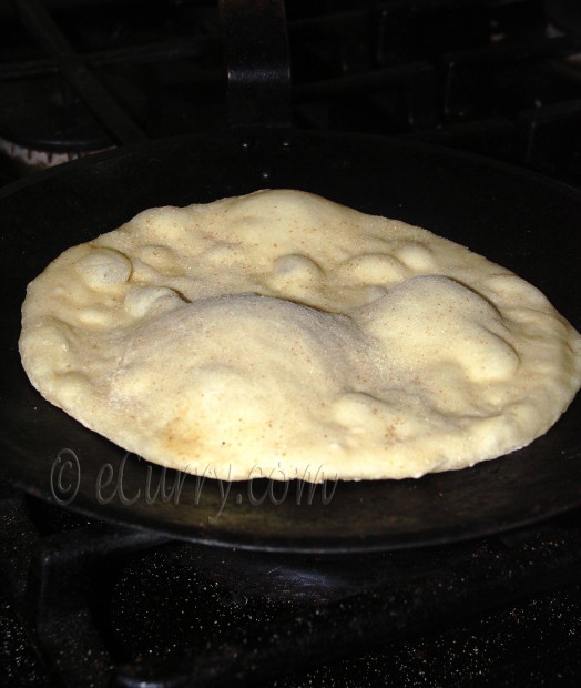 Naan Cooking on skillet