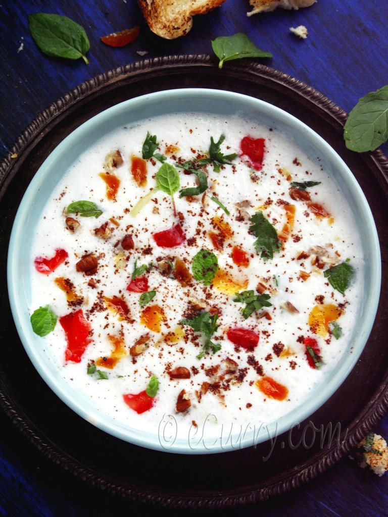 Chilled Minty Yogurt Nut Soup