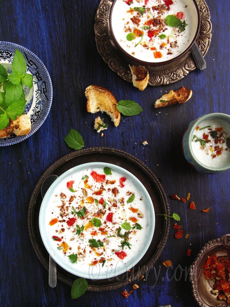 Chilled Minty Yogurt Nut Soup