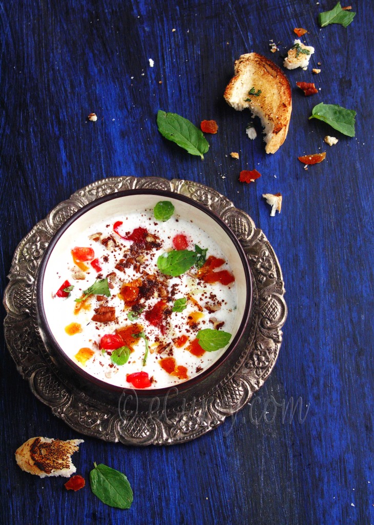 Chilled Minty Yogurt Nut Soup