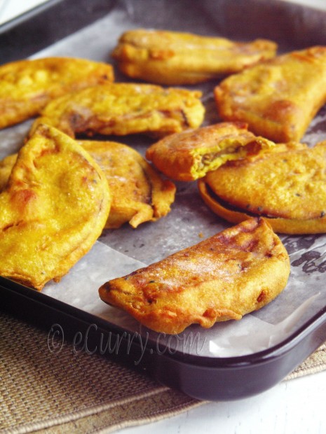 Beguni- batter fried eggplants