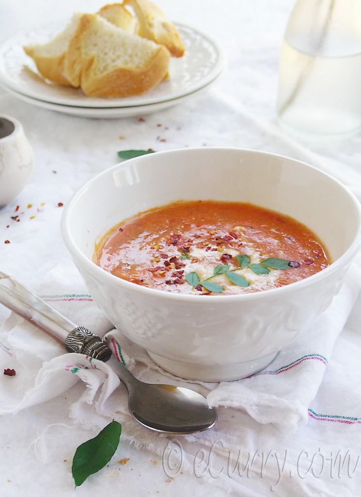 Light Tomato Coconut Soup/indian tomato coconut soup/easy tomato soup