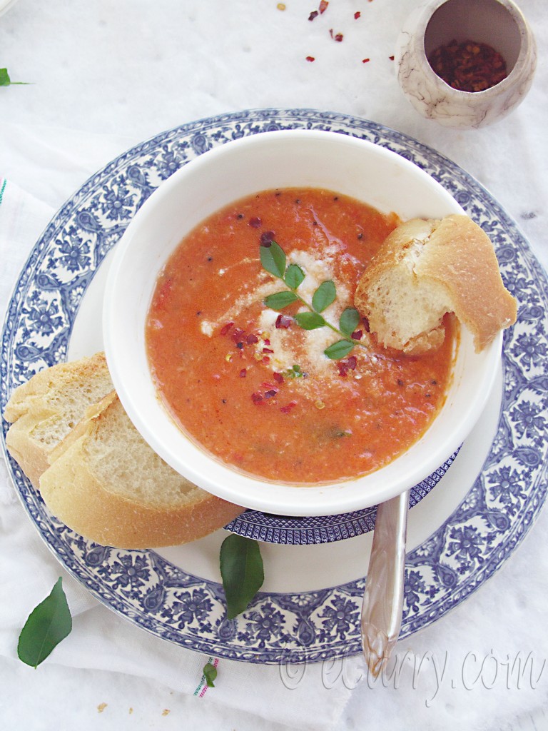 Light Tomato Coconut Soup/indian tomato coconut soup/easy tomato soup