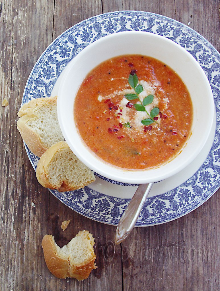 Light Tomato Coconut Soup/indian spiced tomato soup/homemade tomato soup