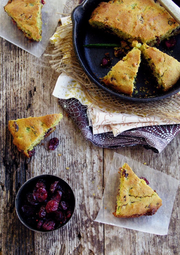 Jalapeno Cranberry Skillet corn bread