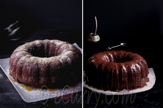 Mocha Rum Cake Diptych