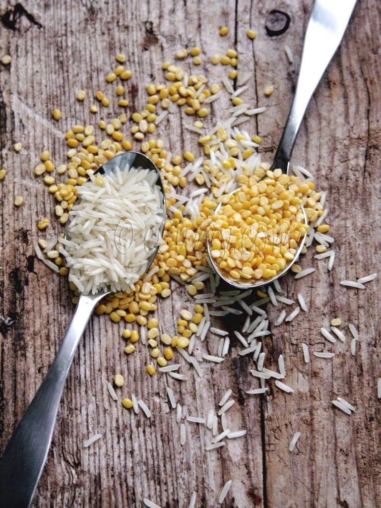 Rice amd mung- ingredients for Khichuri/Khichdi