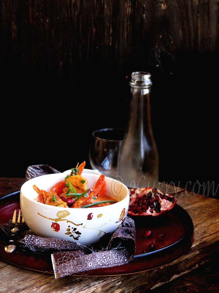 Shrimp with Pomegranate and Coconut Milk