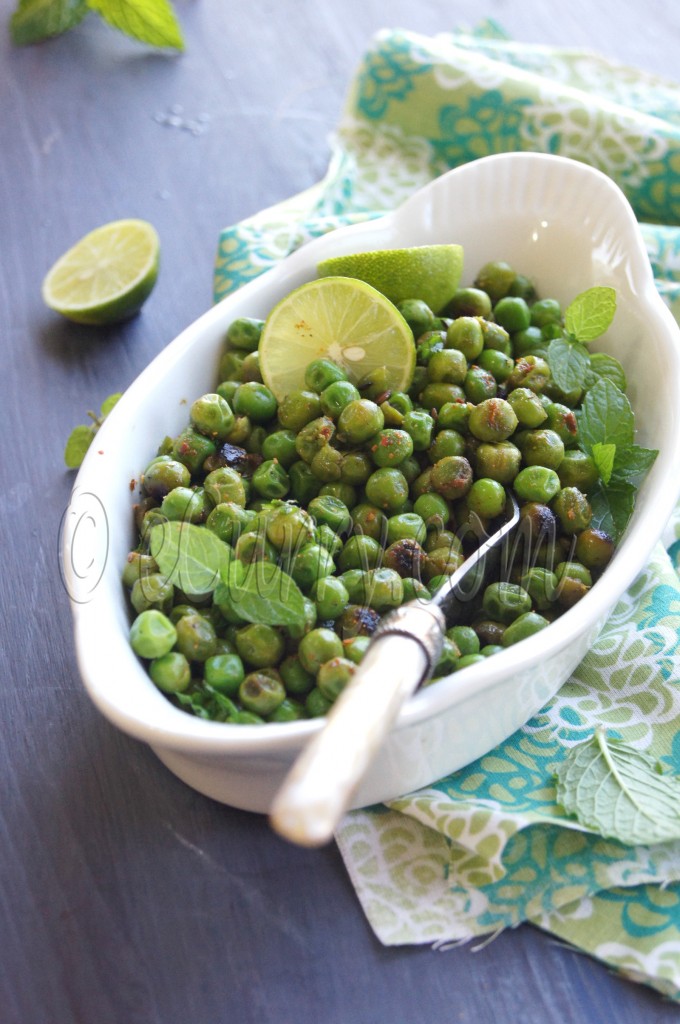 stir fry peas with Chaat Masala