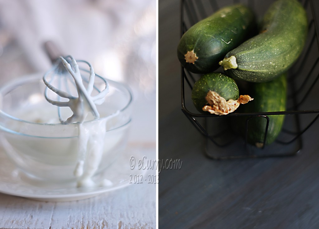 Zucchini and yogurt diptych 1