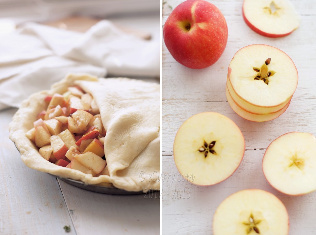 making an apple pie diptych 1