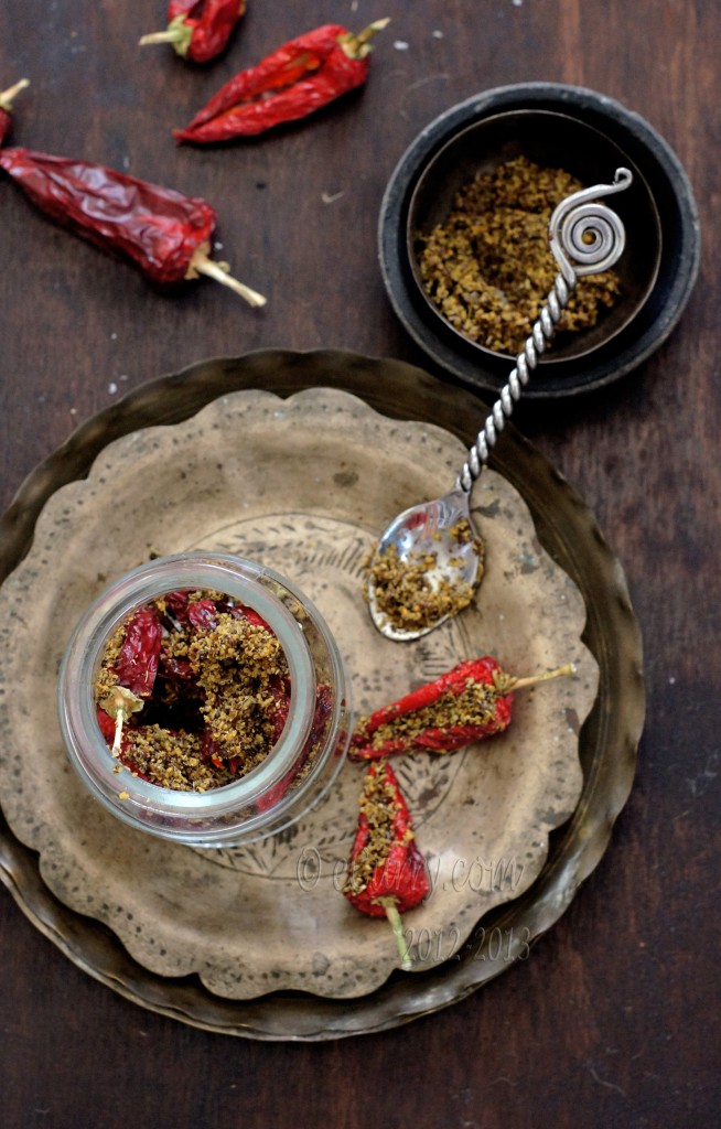 Laal-Mirch-Ka-Aachar Indian stuffed red pepper pickle