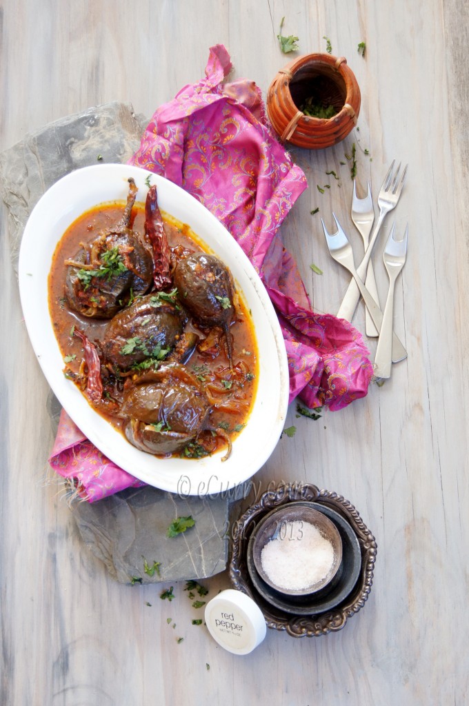 Achari-baingan - Eggplant in Pickling Spices