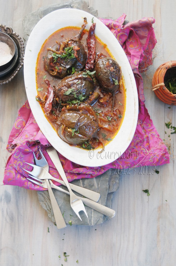 Achari-baingan-eggplant with pickling spices