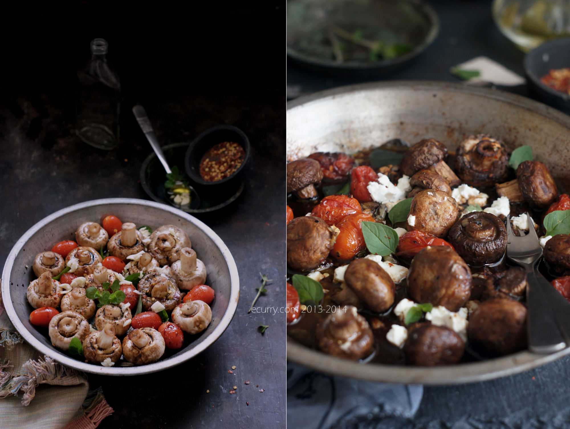 Balsamic Roasted Mushrooms Diptych 1