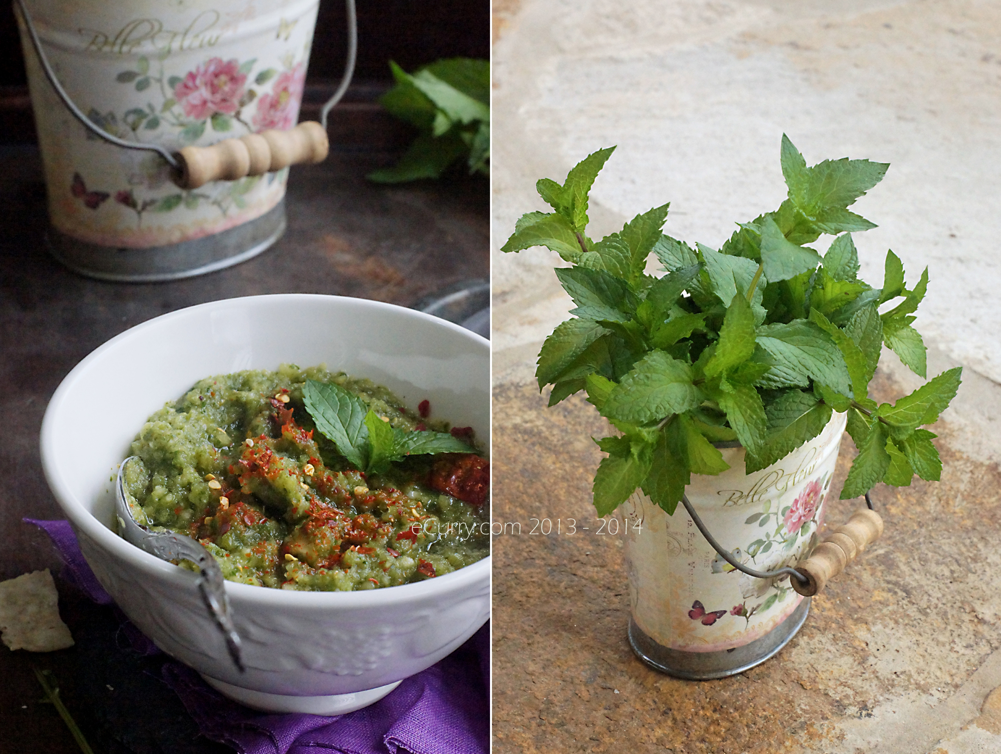 Green Mango and Mint Chutney Diptych  2