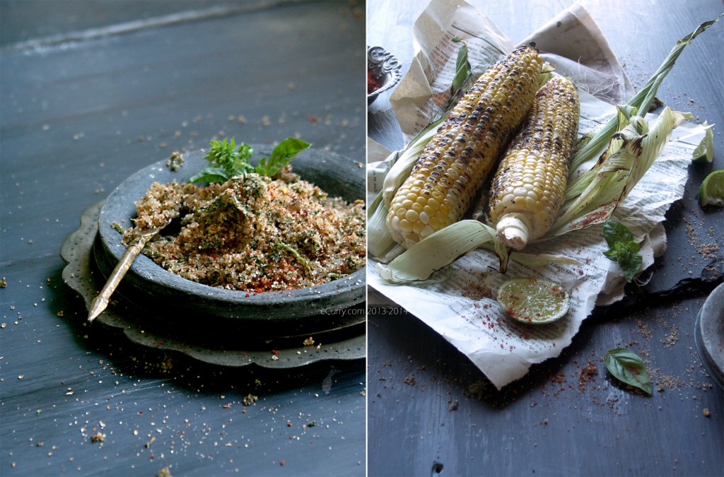 Grilled Corn with Chili Basil Salt Diptych 2