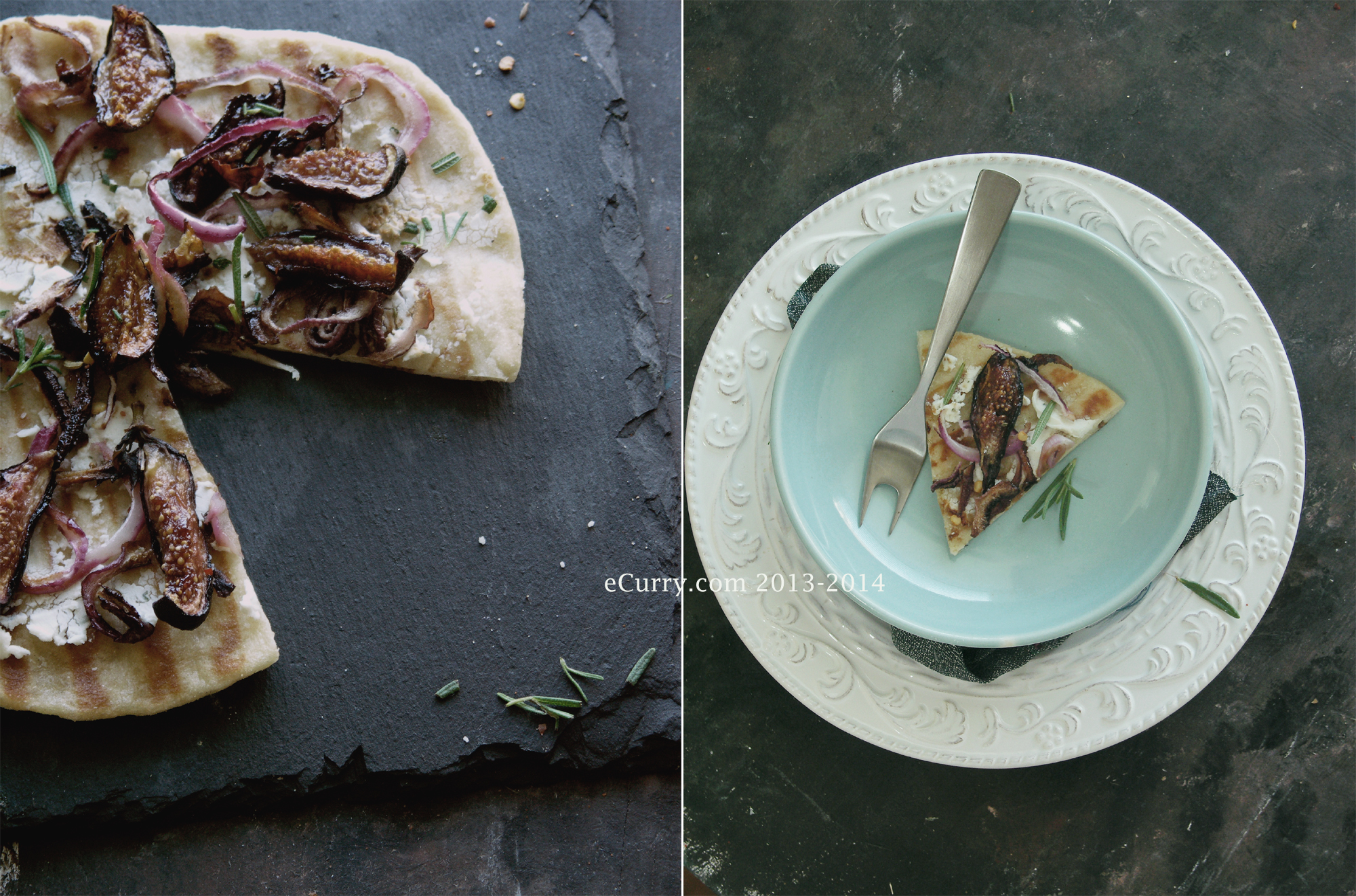 Naan Pizza with Roasted Figs Diptych 1