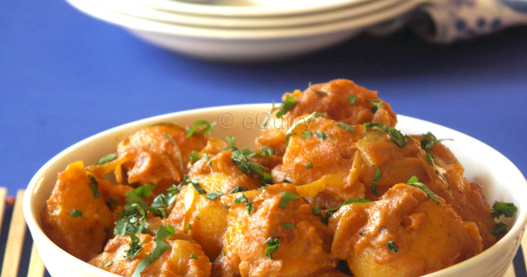 Dum Aloo: Potatoes Simmered in Spices & Coconut Milk