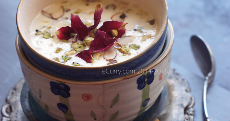 Phirni: Rice Pudding with Saffron & Nuts