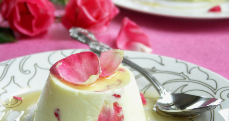 Saffron Yogurt Mousse with Rose Petal Honey