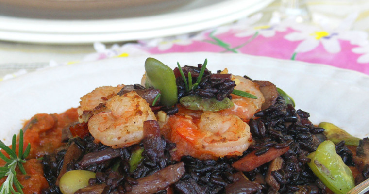 Black Rice Risotto with Roasted Tomato Sauce & Truffle Oil