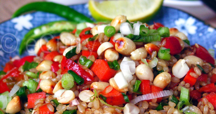 Peanuts & Brown Rice with Asian Dressing