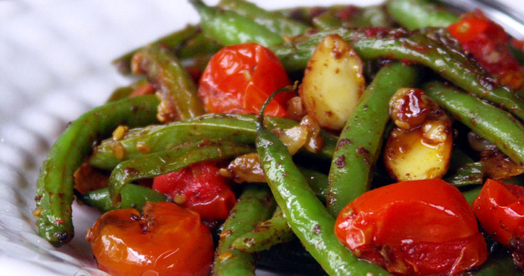 Green Beans Tomatoes and Almonds with Sumac