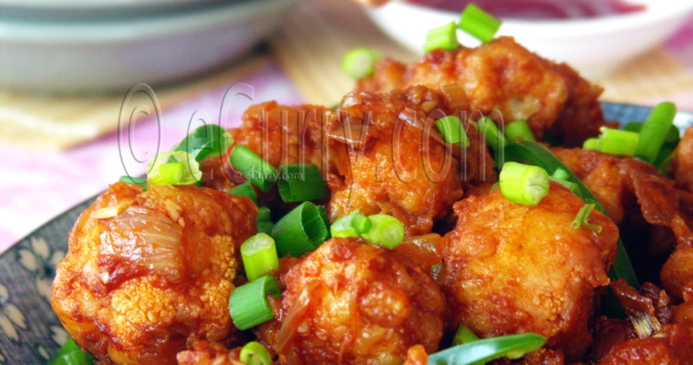 Gobi Manchurian/Cauliflower Fritters in Spicy Sauce