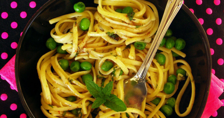 Pasta with Lemon-Mint Butter and Peas