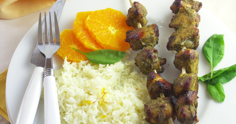 Murgh Tikka Hariyali/Skewered Green (Herbed) Chicken