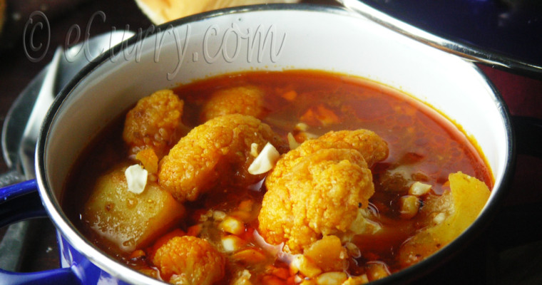 Curried Potato and Cauliflower Stew with Toasted Peanuts