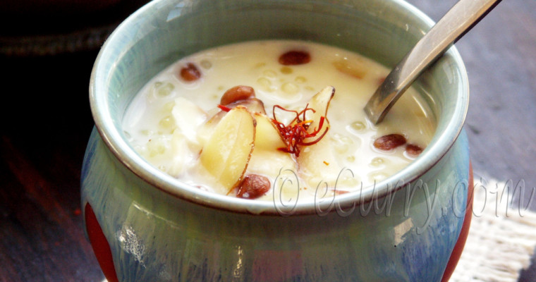 Sabudana Kheer: Tapioca Pudding with Saffron and Nuts