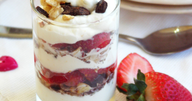 Amaretto Strawberry, Hazelnut and Mascarpone Cream Parfait