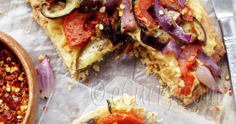 Grilled Vegetable and Hummus Tart