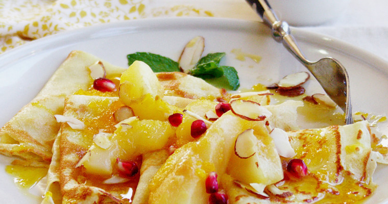 Crêpes with Spiced Poached Pears for Monsoon Spice