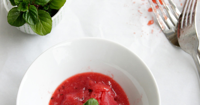 Blood Orange Granita with Ginger and Orange Mint