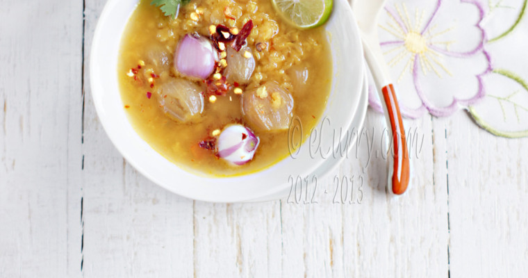 Dal Chenchki: Red Lentils with Pearl Onion