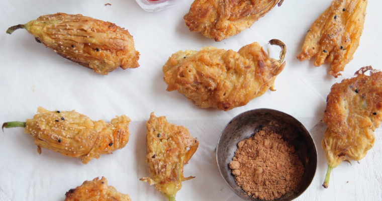 Chickpea and Poppy Seed Batter Fried Squash Blossom