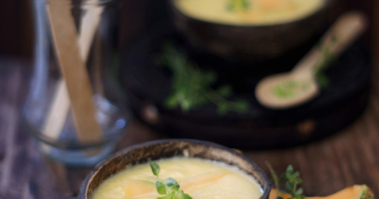 Chilled Coconut and Melon Soup with Ginger for Sudeshna