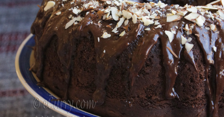 Spiced Chocolate Bundt Cake with Cranberries and Almonds #BundtAMonth